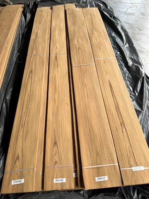 Folha de Veneer de corte de coroa de teca da Birmânia natural para decoração de hotéis