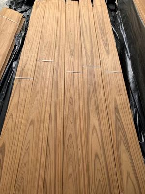 Folha de Veneer de corte de coroa de teca da Birmânia natural para decoração de hotéis