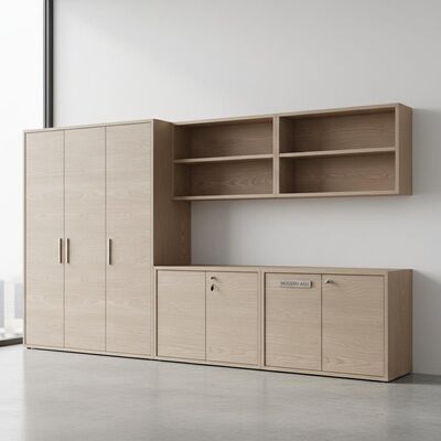 Mobiliário de Escritório Revestimento de Madeira de Freixo Estilo Moderno Materiais de Armários Desenvolvidos para Mobiliário Comercial Proporcionando Apelo Visual de Alta Qualidade