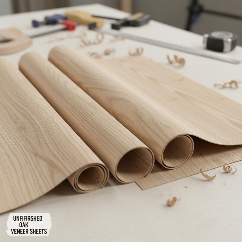 Folhas de chapa de carvalho não acabadas textura lisa concebida para fabricação de móveis Design de interiores e madeira arquitetônica