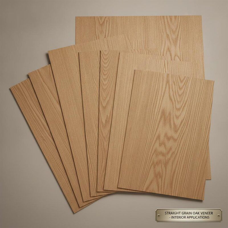 Straight Grain Pattern Oak Veneer Sheets In Widths 100mm 640mm And Sheetwidth Up To 1220mm Ideal For Interior Applications